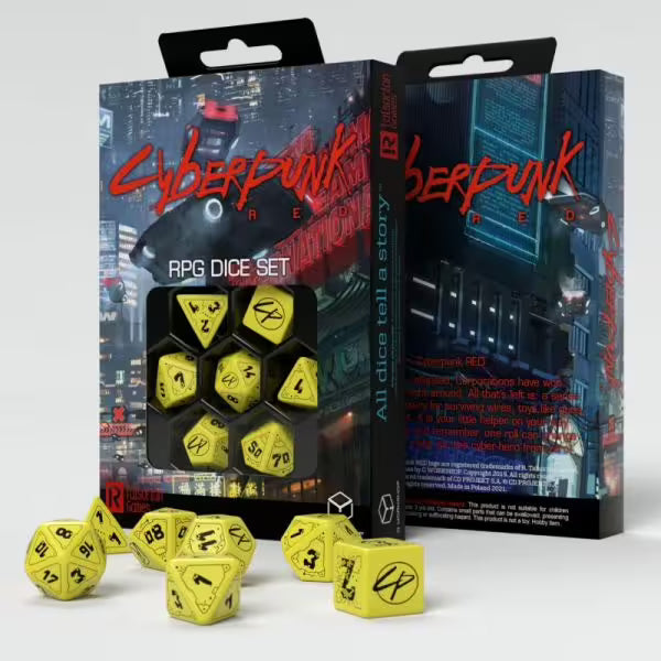 Q Workshop | Cyberpunk Red Dice Set: Danger Zone